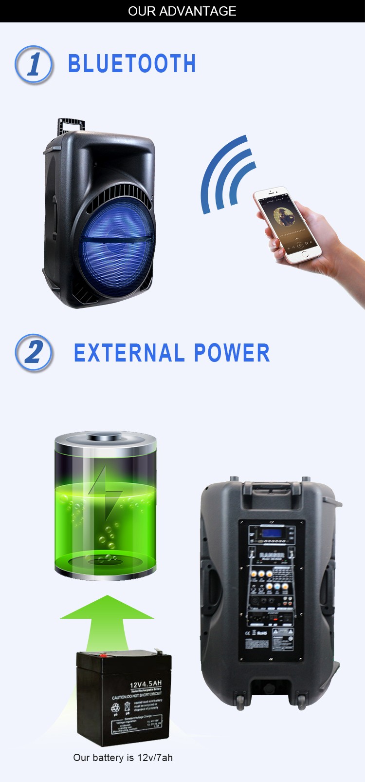 altavoz de plástico