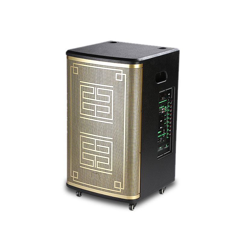 Hot Sale 15 Inch 2020 120w Gold Wood Portable Speaker for Outdoor 