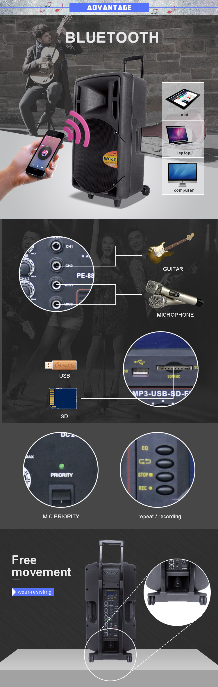 Gabinete de altavoces de pl&aacute;stico
