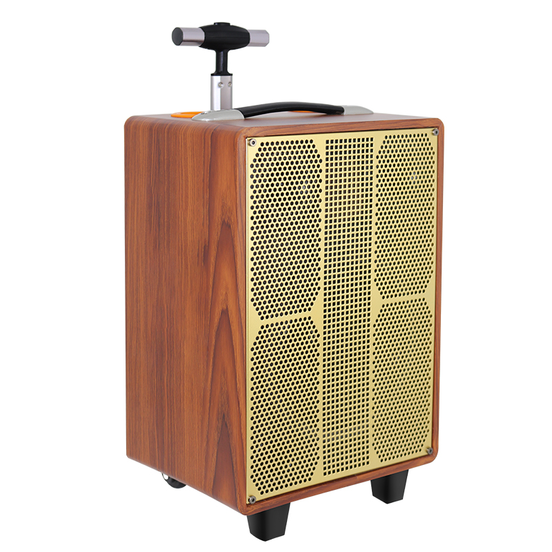 8 inch outdoor stereo wooden trolley dj sound system speaker box