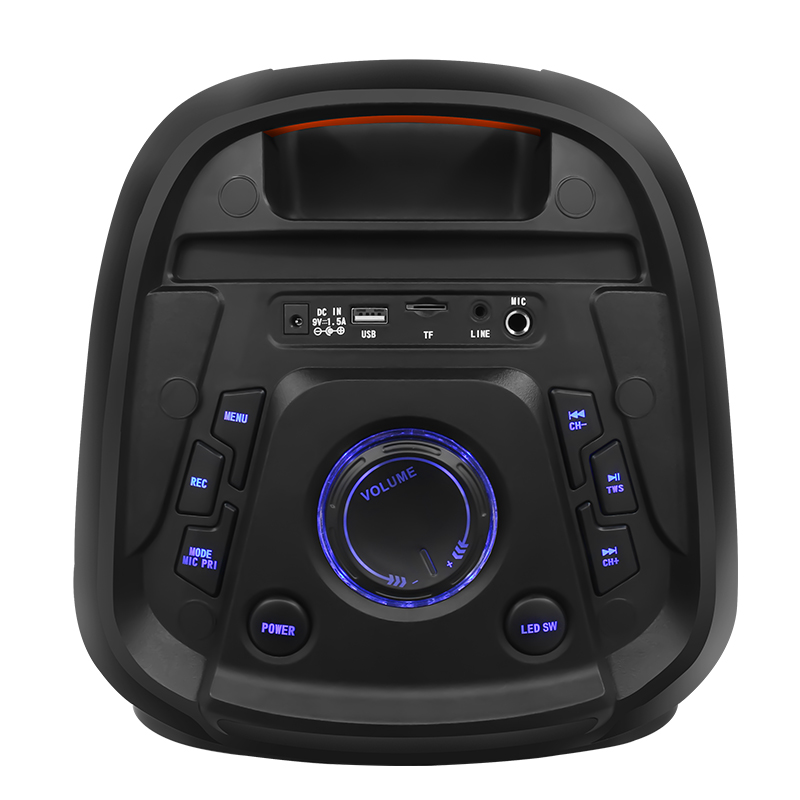 Unique design colorful led light dual 8 inch bluetooth portable karaoke speaker box