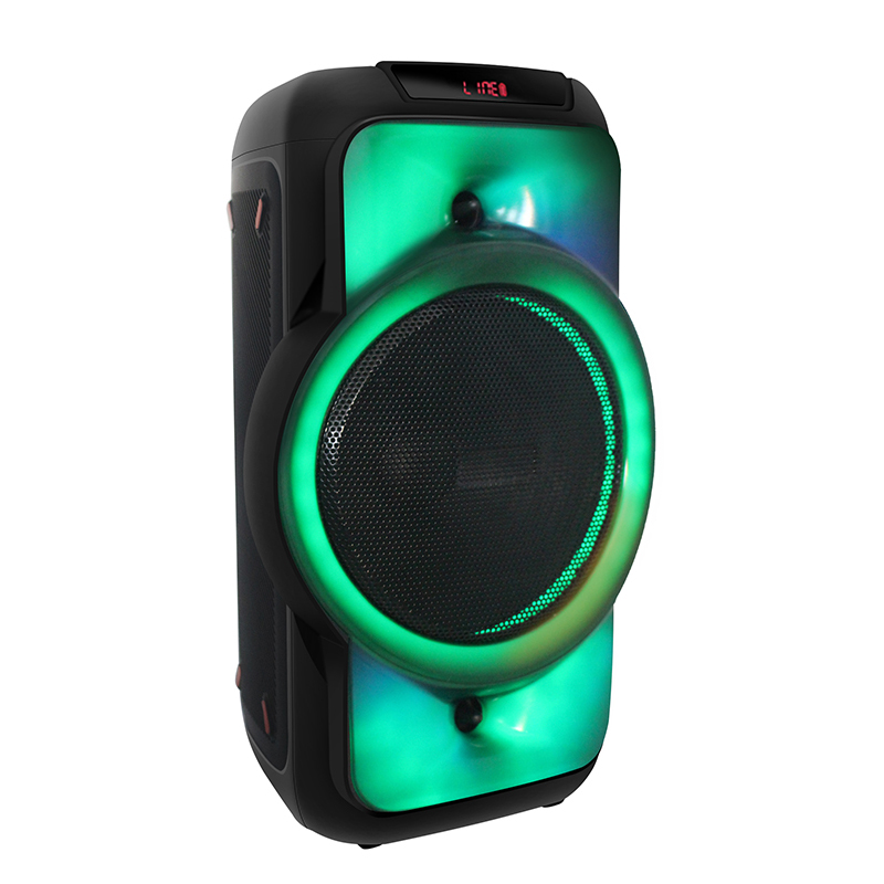 Unique design colorful led light dual 8 inch bluetooth portable karaoke speaker box