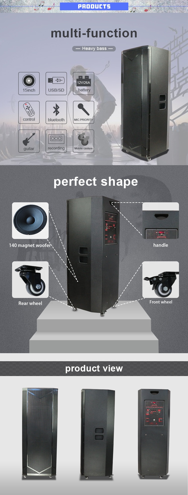 Sistema de altavoz al aire libre Bluetooth